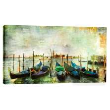 Quadro Barcos Verde 55x100cm