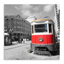 Quadro Bonde Uniart Vermelho 30x30cm