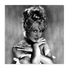 Quadro Brigitte Bardot Uniart Preto & Branco 45x45cm