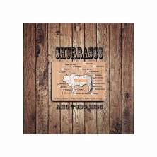 Quadro Churrasco Marrom 45x45cm