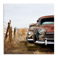 Quadro Dois Carros Uniart Vermelho 30x30cm