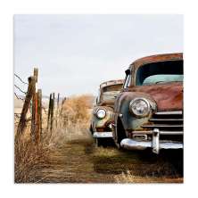 Quadro Dois Carros Uniart Vermelho 45x45cm