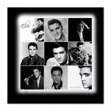 Quadro Elvis Mix Uniart Preto & Branco 45x45cm