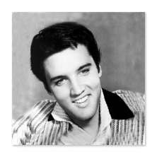 Quadro Elvis Rosto Uniart Preto & Branco 45x45cm