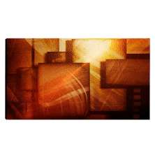 Quadro Geométrico Marrom 55x100cm