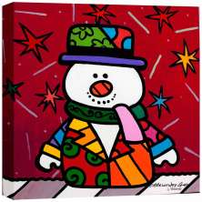 Quadro Impressão Digital Boneco Neve Pop-Art Vermelho 30x30cm Uniart