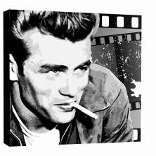 Quadro Impressão Digital James Dean Preto e Branco 30x30cm Uniart