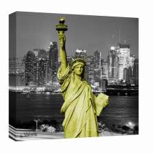 Quadro Impressão Digital Nova York Liberdade Verde 30x30cm Uniart