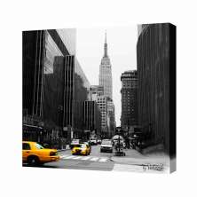Quadro Impressão Digital Nova York Preto e Branco 30x30cm Uniart