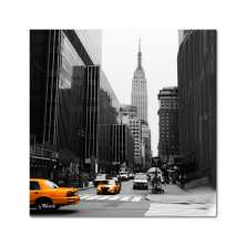 Quadro Impressão Digital Nova York Preto e Branco 45x45 Uniart