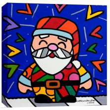 Quadro Impressão Digital Papai Noel Pop-Art Azul 30x30cm Uniart
