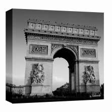Quadro Impressão Digital Paris Arco Preto e Branco 30x30cm Uniart