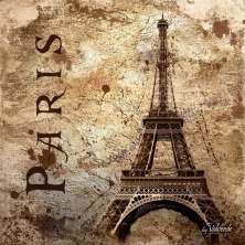 Quadro Impressão Digital Paris Torre Eiffel I Bege 30x30cm Uniart