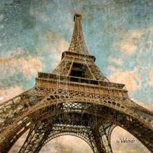 Quadro Impressão Digital Paris Torre Eiffel II Bege 30x30cm Uniart