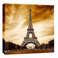 Quadro Impressão Digital Paris Torre Eiffel III Marrom 30x30cm Uniart