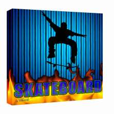 Quadro Impressão Digital Skate Azul 30x30cm Uniart