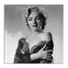 Quadro Marilyn Vestido de Renda Uniart Preto & Branco 30x30cm