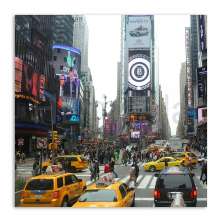 Quadro Nova York Taxis Uniart Colorido 30x30cm