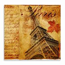 Quadro Paris Vintage Uniart Marrom 30x30cm