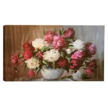 Quadro Vaso Flores Rosa 55x100cm