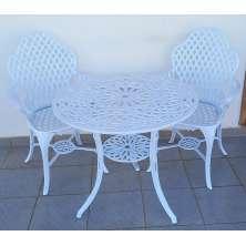 Conjunto de Mesa Para Jardim Copacabana com 2 Poltronas e Mesa Alta em Alumínio Fundido Unifer Móveis
