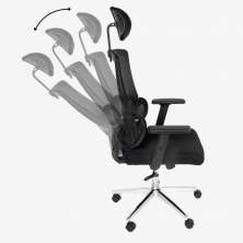 Cadeira de Escritório Presidente Ergonômica Tela Mash Reclinável NR17 - Preta