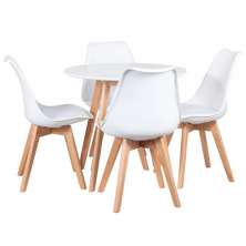 Conjunto Mesa Leda Branca 80 cm + 4 cadeiras Leda Brancas