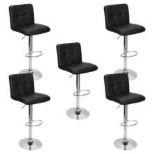 Kit 5 Banquetas Gomos para Cozinha Preta