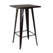 Mesa Bistro Alta De Bar Café Tolix - 60 X 60 Cm Preta