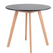 Mesa De Jantar Redonda Leda 90cm Preta