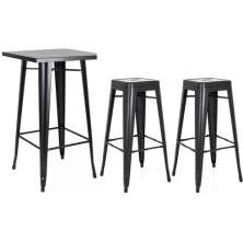 Mesa alta bistrô de bar + 2 banquetas altas Iron Tolix