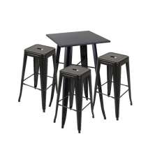 Mesa alta bistrô de bar + 3 banquetas altas Iron Tolix
