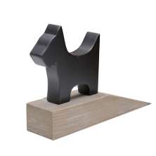Calço para Porta Cachorro Preto e Carvalho 12,6x4,6x19,2 cm