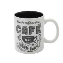 Caneca Café Branca e Preta 9,5x8x8 cm
