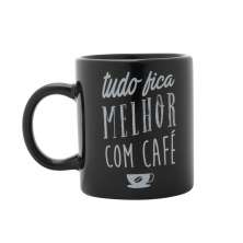 Caneca Café Preta e Branca 7,3x6,7x6,7 cm