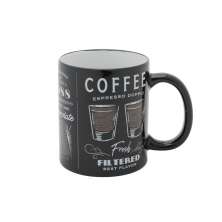 Caneca Coffee Preta e Branca 9,5x8x8 cm