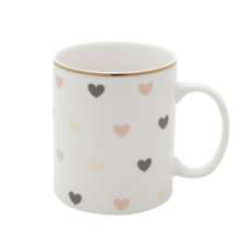 Caneca Corações Branca 10,6x5,3x8,2 cm