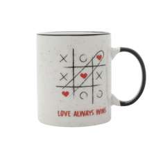 Caneca Game Love Branca e Preta 9,6x8x8 cm