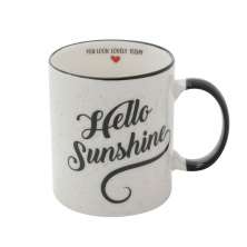 Caneca Hello Sunshine Branca e Preta 9,6x8x8 cm