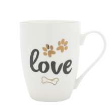 Caneca Love Pet Branca e Preta 10,6x5,3x8,2 cm