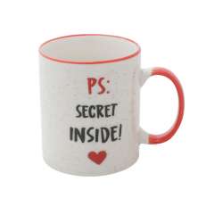Caneca PS: Secret Inside Branca e Preta 9,6x8x8 cm