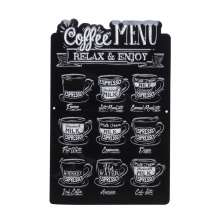 Placa Decorativa Coffee Preta e Branca 35x22x0,6 cm
