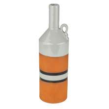 Vaso Decorativo Tribal II Cinza e Laranja