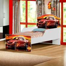 Cama Infantil Lívia Adesivada Racer com Colchão Cambel