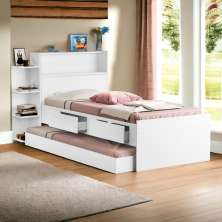 Cama Isa Solteiro com Auxiliar Branco com Colchões Cambel