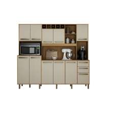 Armario 10 Portas 3 Gavetas Petra Valdemoveis Cinamomo/Off White