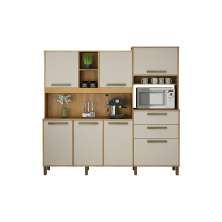 Armario de Cozinha Completa Sena 7 Portas 2 Gavetas Valdemoveis Cinamomo/Off White