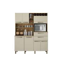 Armario para Cozinha 7 Portas Monte Rey Valdemoveis Cinamomo/Off White