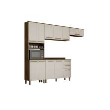Cozinha Compacta 4 Peças 11 Portas Alpes Valdemoveis Ipê/Off White