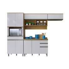 Cozinha Compacta 4 Peças Turquesa Valdemoveis Cinamomo/Off White